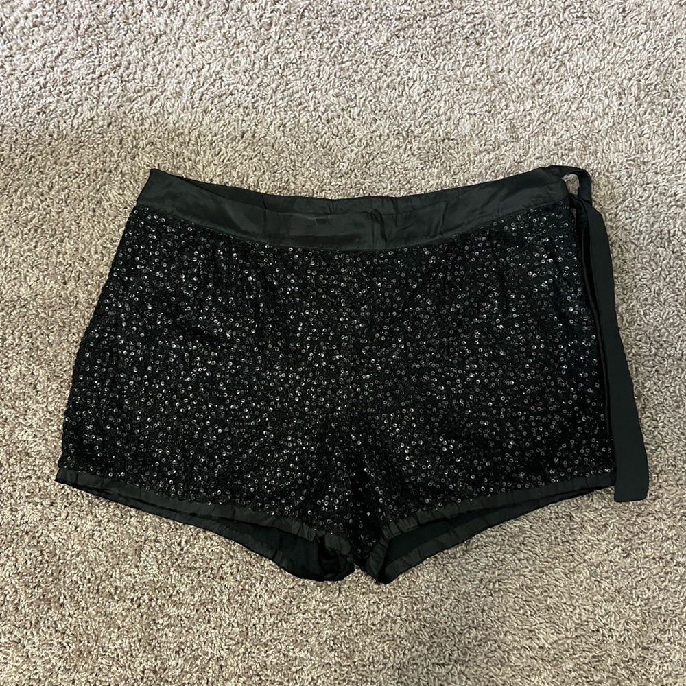 Sequin Black Women's Shorts